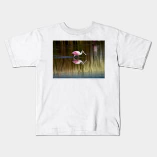 Roseate Spoonbill On the Move Kids T-Shirt